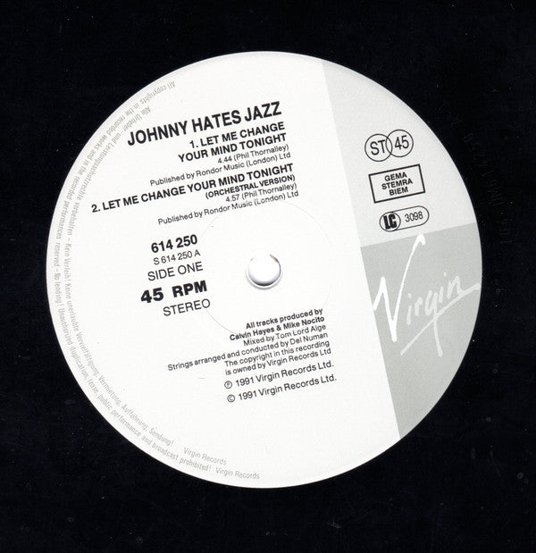 Johnny Hates Jazz : Let Me Change Your Mind Tonight (12")