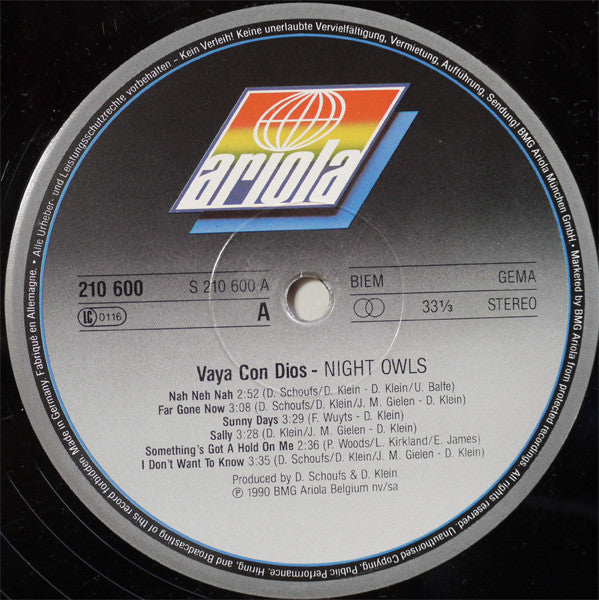 Vaya Con Dios : Night Owls (LP, Album)