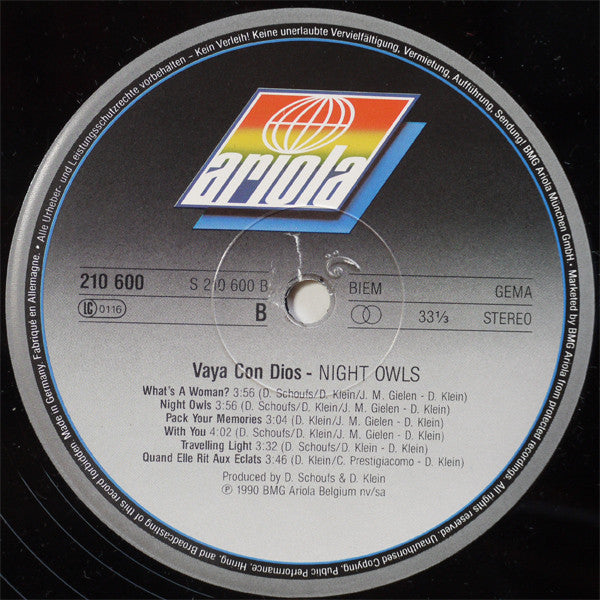 Vaya Con Dios : Night Owls (LP, Album)