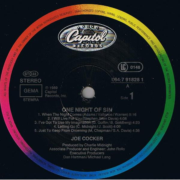 Joe Cocker : One Night Of Sin (LP, Album)