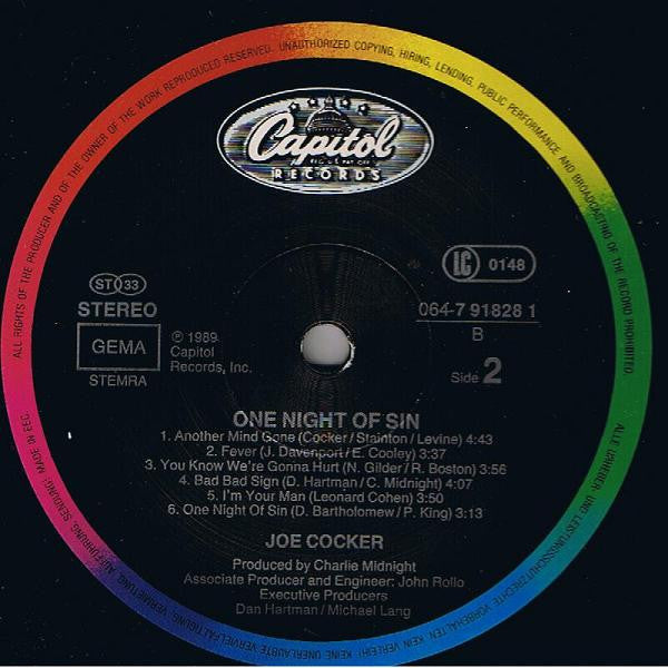 Joe Cocker : One Night Of Sin (LP, Album)