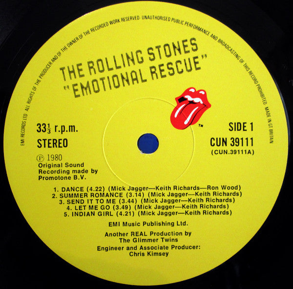 The Rolling Stones : Emotional Rescue (LP, Album, Wit)