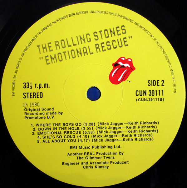 The Rolling Stones : Emotional Rescue (LP, Album, Wit)