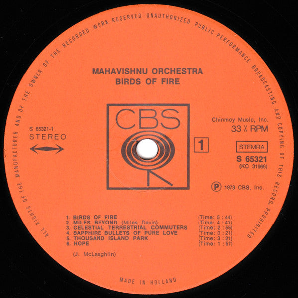 Mahavishnu Orchestra : Birds Of Fire (LP, Album)