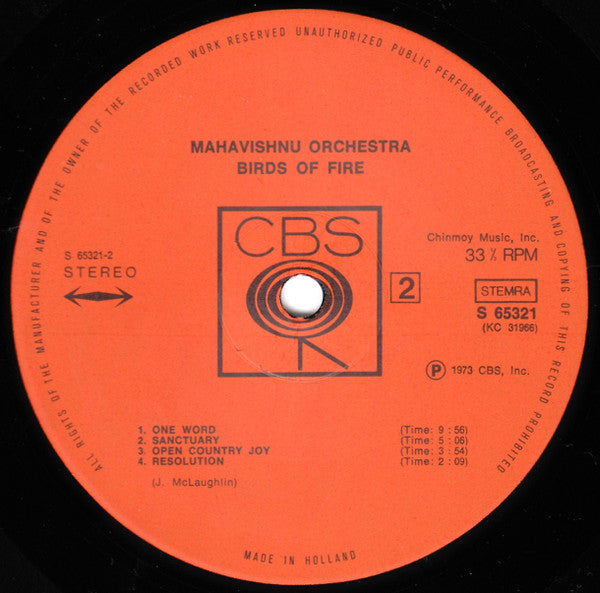 Mahavishnu Orchestra : Birds Of Fire (LP, Album)