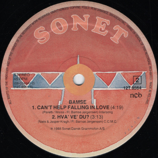 Flemming "Bamse" Jørgensen : Can't Help Falling In Love / Hva' Ve' Du? (12")