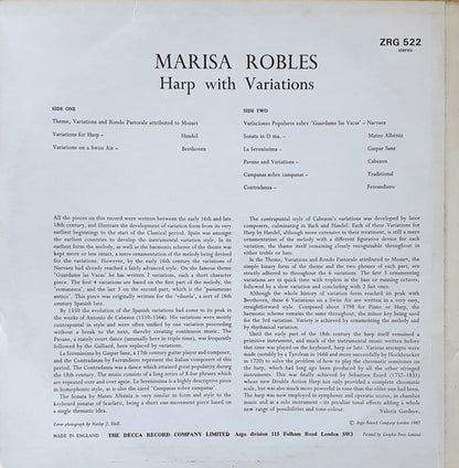 Marisa Robles : Harp With Variations (LP, RE)