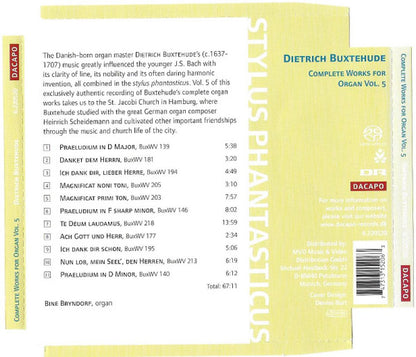 Dieterich Buxtehude - Bine Katrine Bryndorf : Complete Works For Organ, Vol. 5 (SACD, Hybrid, Multichannel, Album)