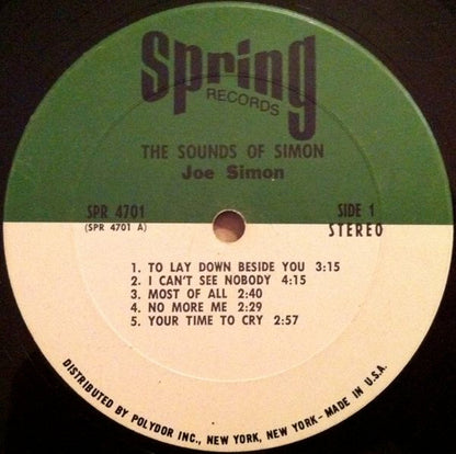 Joe Simon : The Sounds Of Simon (LP, Album, Pit)