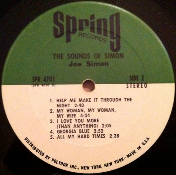 Joe Simon : The Sounds Of Simon (LP, Album, Pit)