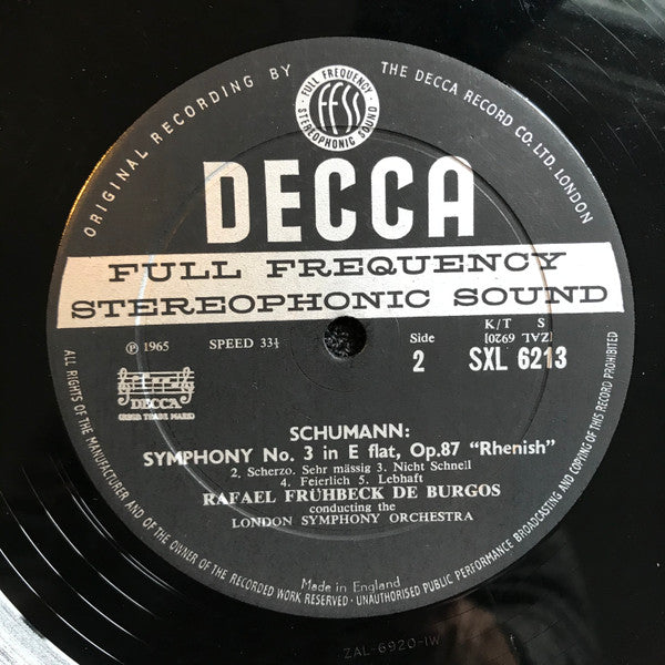 Rafael Frühbeck De Burgos Conducting London Symphony Orchestra, Robert Schumann / Felix Mendelssohn-Bartholdy : Symphony No. 3 In E Flat "Rhenish" / A Midsummer Night's Dream Overture (LP, Album)