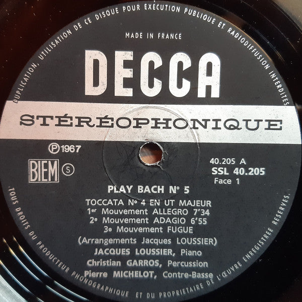 Jacques Loussier Trio : Play Bach 5 (LP)