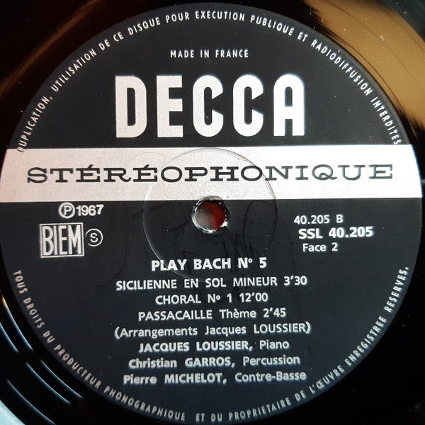 Jacques Loussier Trio : Play Bach 5 (LP)