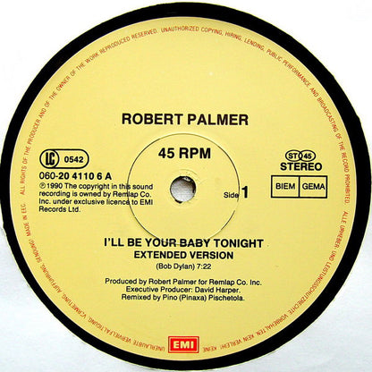 Robert Palmer And UB40 : I'll Be Your Baby Tonight (12", Maxi)