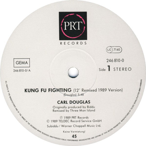 Carl Douglas : Kung Fu Fighting (Remixed 1989 Version) (12")