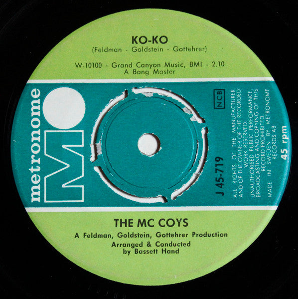 The McCoys : Don't Worry Mother, Your Son's Heart Is Pure / Ko-Ko (7", Single)