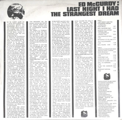 Ed McCurdy :  Last Night I Had The Strangest Dream (LP, Album)