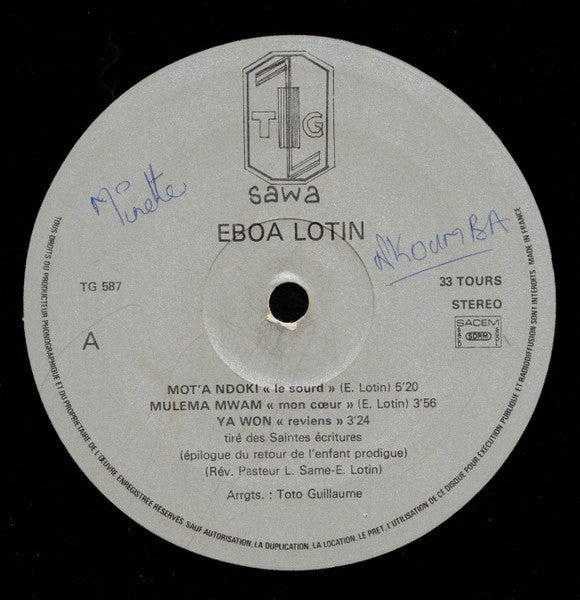 Eboa Lotin : Les Trois Visages ( Mbemb'a Mot'a Ndoki) (LP)