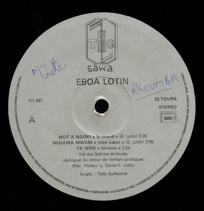Eboa Lotin : Les Trois Visages ( Mbemb'a Mot'a Ndoki) (LP)
