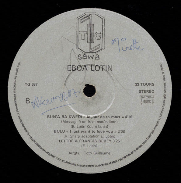 Eboa Lotin : Les Trois Visages ( Mbemb'a Mot'a Ndoki) (LP)