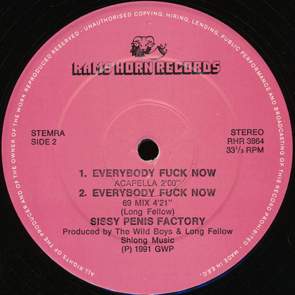 Sissy Penis Factory : Everybody Fuck Now (12")