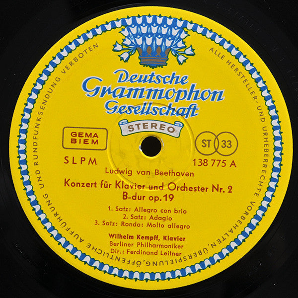 Ludwig van Beethoven / Wilhelm Kempff - Berliner Philharmoniker - Ferdinand Leitner : Klavierkonzerte Nr. 2 • Nr. 4 (LP, Album, RE)