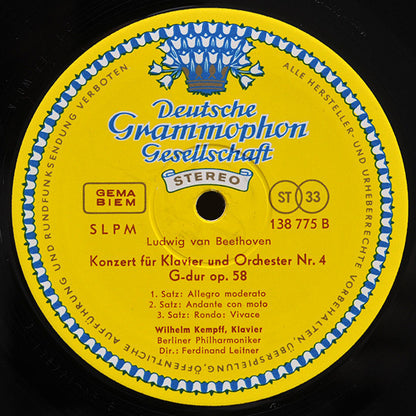 Ludwig van Beethoven / Wilhelm Kempff - Berliner Philharmoniker - Ferdinand Leitner : Klavierkonzerte Nr. 2 • Nr. 4 (LP, Album, RE)