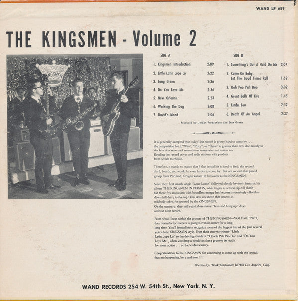 The Kingsmen : Volume II (LP, Album, Mono)