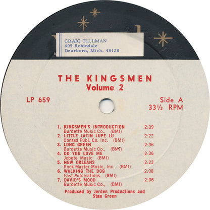 The Kingsmen : Volume II (LP, Album, Mono)