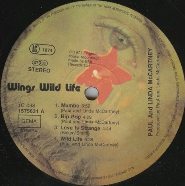 Wings (2) : Wild Life (LP, Album, RE)