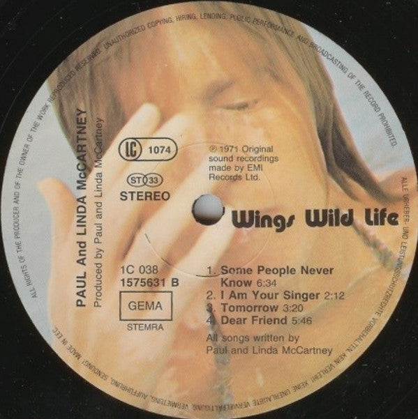 Wings (2) : Wild Life (LP, Album, RE)