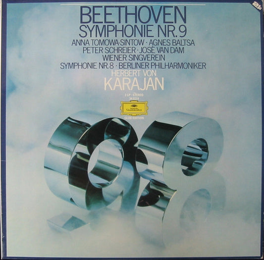 Ludwig van Beethoven - Herbert von Karajan, Anna Tomowa-Sintow, Agnes Baltsa, Peter Schreier, José van Dam, Wiener Singverein, Berliner Philharmoniker : Symphonie Nr. 9 - Symphonie Nr. 8 (2xLP, Club, Fol)