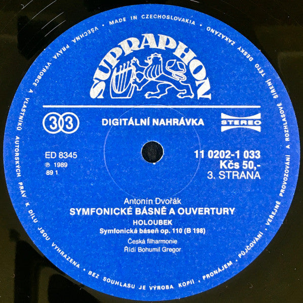 Antonín Dvořák : The Czech Philharmonic Orchestra, Bohumil Gregor : Symfonické Básně A Koncertní Předehry = Symphonic Poems And Concert Overtures (3xLP + Box)