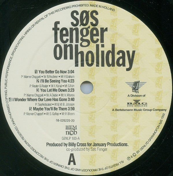 Søs Fenger : On Holiday (LP, Album)