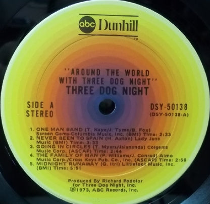 Three Dog Night : Around The World With Three Dog Night (LP, Album, RE, Ter)