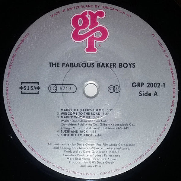 Dave Grusin : The Fabulous Baker Boys (Original Motion Picture Soundtrack) (LP, Album)
