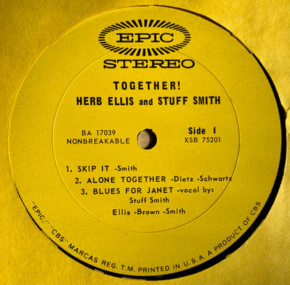 Herb Ellis & Stuff Smith : Together! (LP, Album, RE)