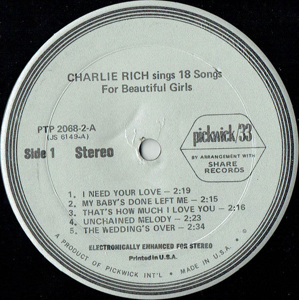 Charlie Rich : 2 Record Set (2xLP, Comp)