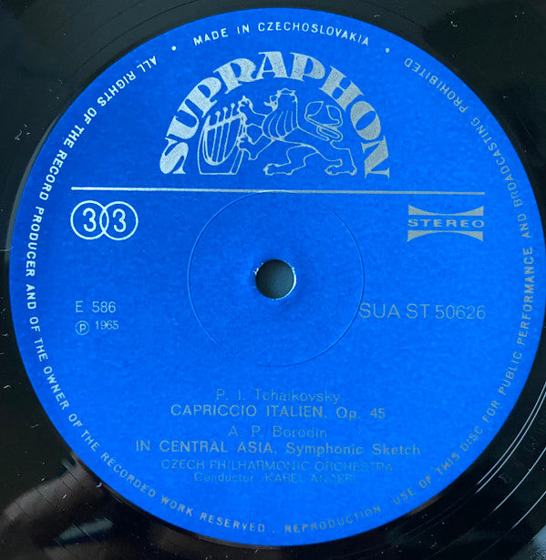 Mikhail Ivanovich Glinka • Alexander Borodin • Pyotr Ilyich Tchaikovsky • The Czech Philharmonic Orchestra, Karel Ančerl : Ruslan And Ludmila • In The Steppes Of Central Asia • Italian Capriccio • Overture 1812 (LP, RP, Blu)