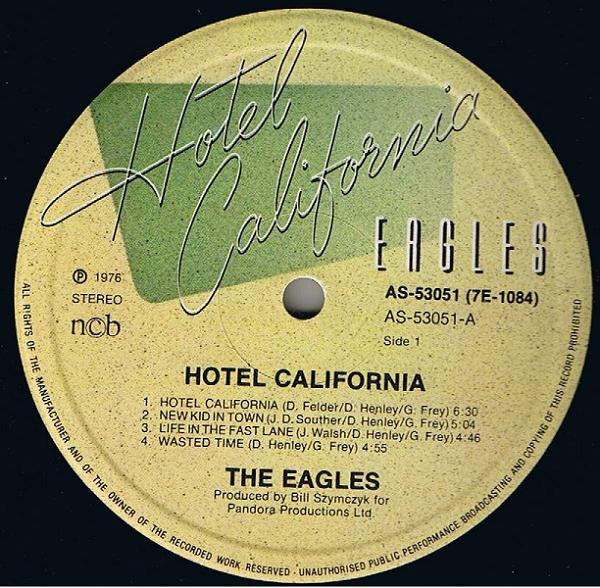 Eagles : Hotel California (LP, Album, Gat)