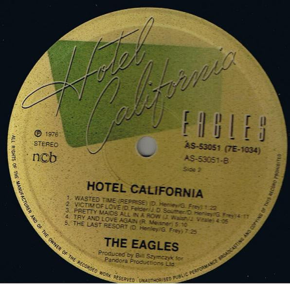 Eagles : Hotel California (LP, Album, Gat)