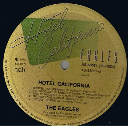 Eagles : Hotel California (LP, Album, Gat)