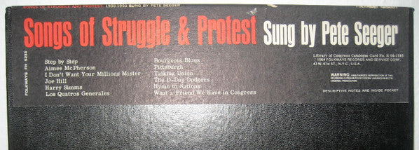 Pete Seeger : Songs Of Struggle & Protest: 1930-1950 (LP, Comp)