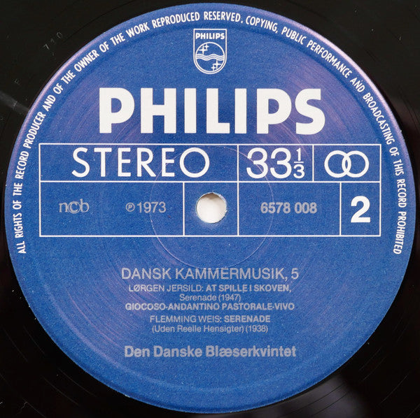 Carl Nielsen, Jørgen Jersild, Flemming Weis / Den Danske Blæserkvintet : Dansk Kammermusik (LP, Comp)