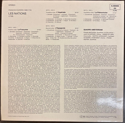 François Couperin, Quadro Amsterdam, Frans Brüggen, Jaap Schröder, Anner Bylsma, Gustav Leonhardt : Les Nations (2xLP)