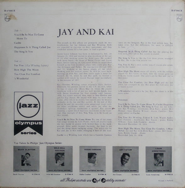 Kai Winding, J.J. Johnson : Jay And Kai (10")