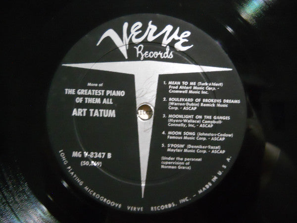 Art Tatum : More Of The Greatest Piano Of Them All (LP, Album, Mono)