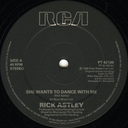 Rick Astley : She Wants To Dance With Me (12", Single)