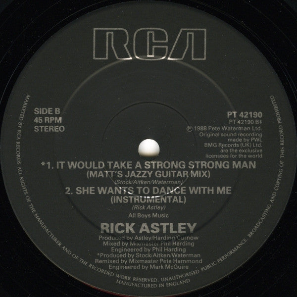 Rick Astley : She Wants To Dance With Me (12", Single)