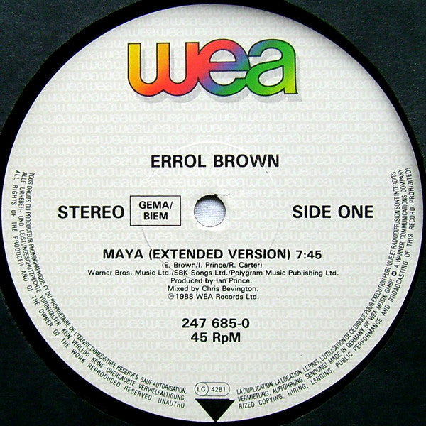 Errol Brown : Maya (12")